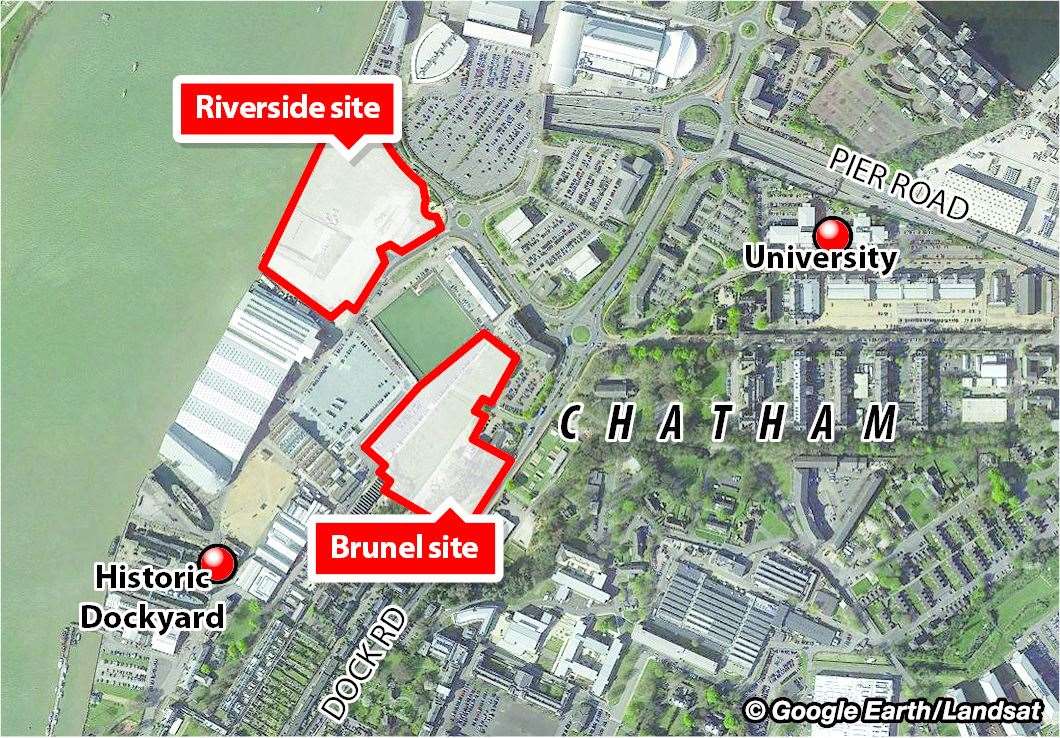 The two sites being eyed for development by Homes England. (27824267)