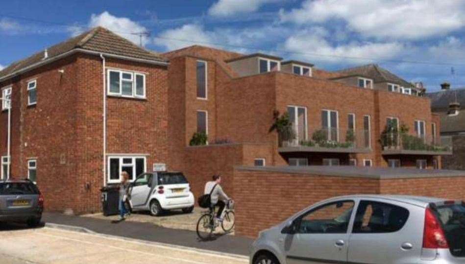 The approved scheme for the block of flats in Whitstable