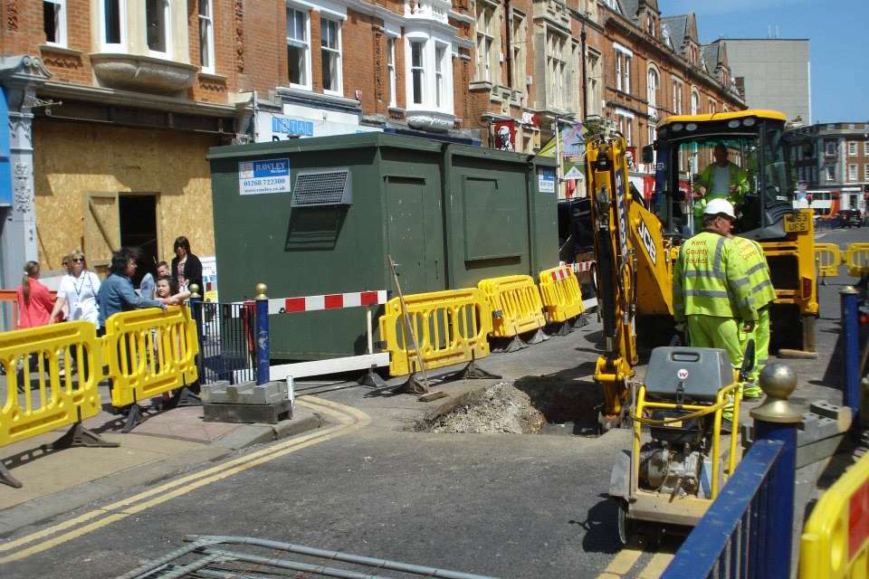 Kent Highways engineers are surveying the cause of "carriageway subsidence". Picture: Legends of Folkestone/Facebook