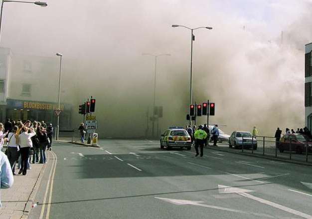 A series of images from KentOnline’s archives show the shocking moment Courts in Canterbury caught fire