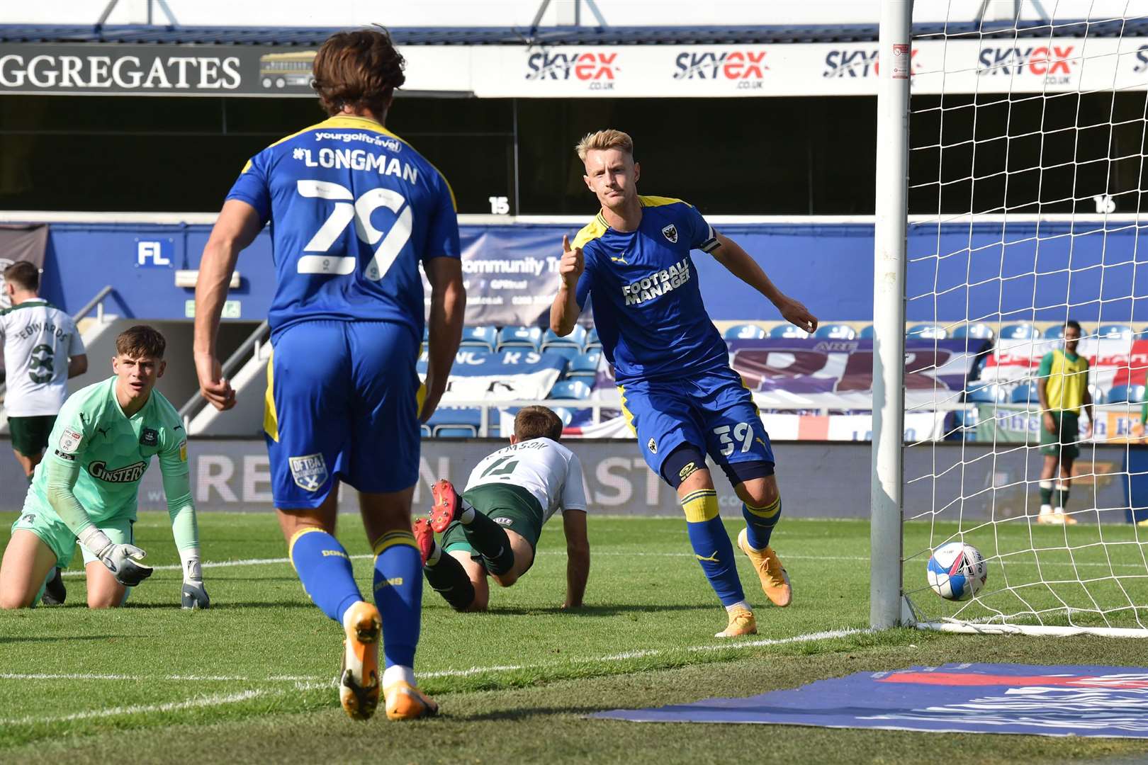 The familiar sight of a Joe Pigott goal Picture: Keith Gillard