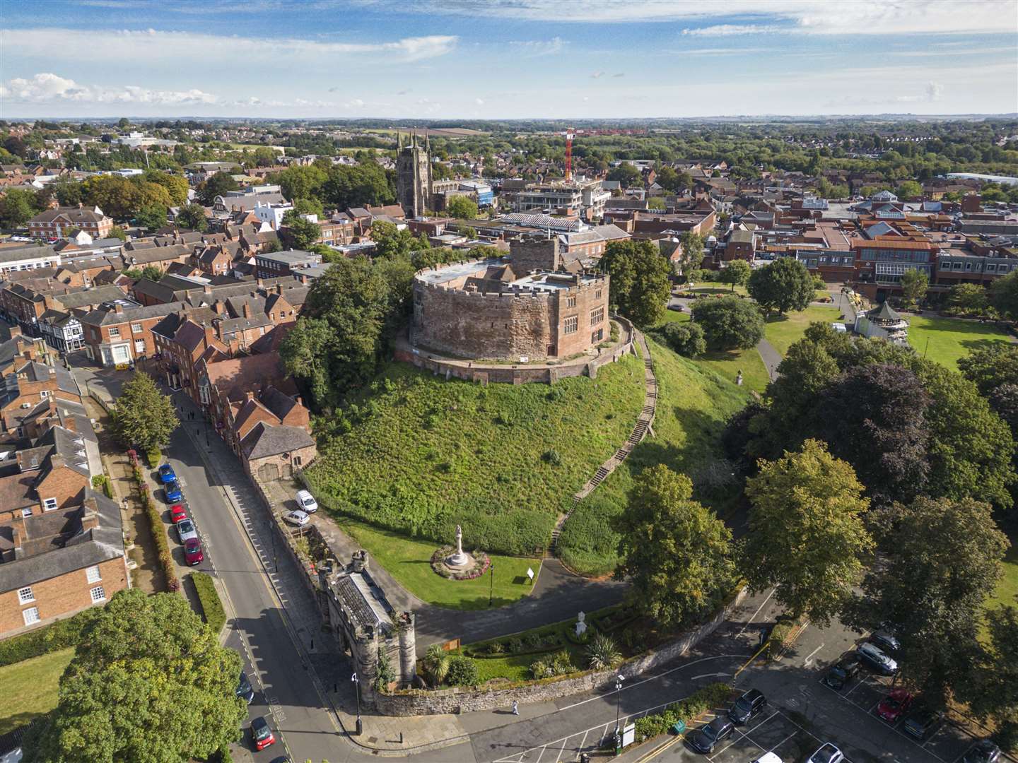 Tamworth Castle has been added to the list of heritage at risk (Historic England/PA)