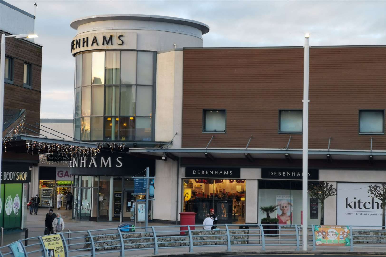 Debenhams at Westwood Cross has been subdivided into different units and brands such as Hollywood Bowl and the Riparo Lounge