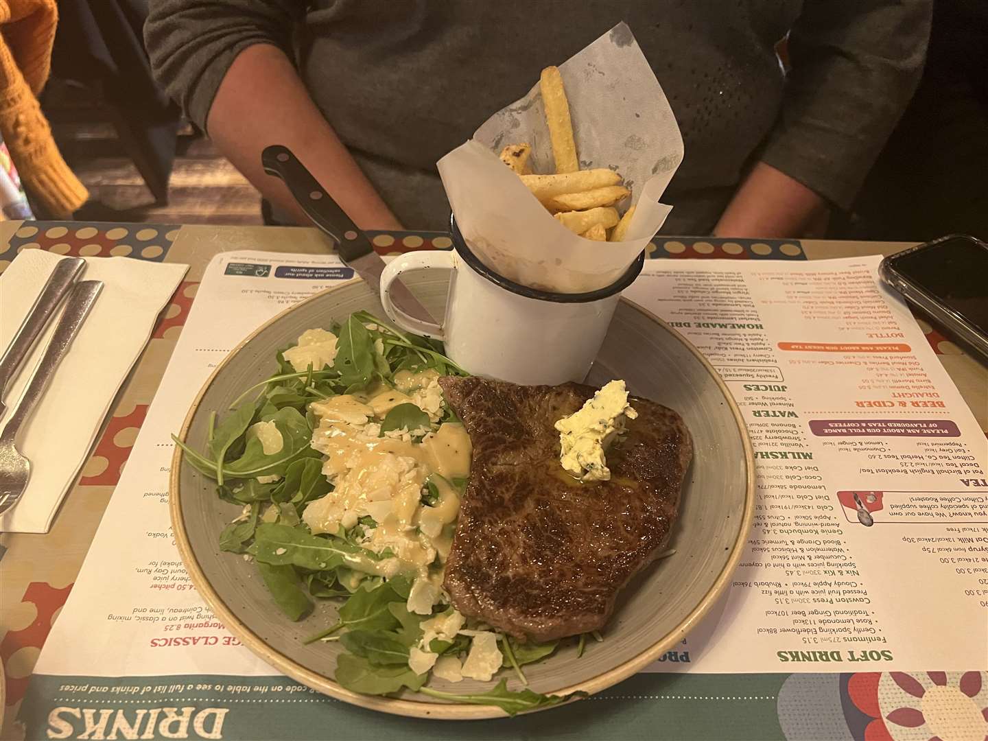 The steak Frites from Sentado Lounge, Sittingbourne