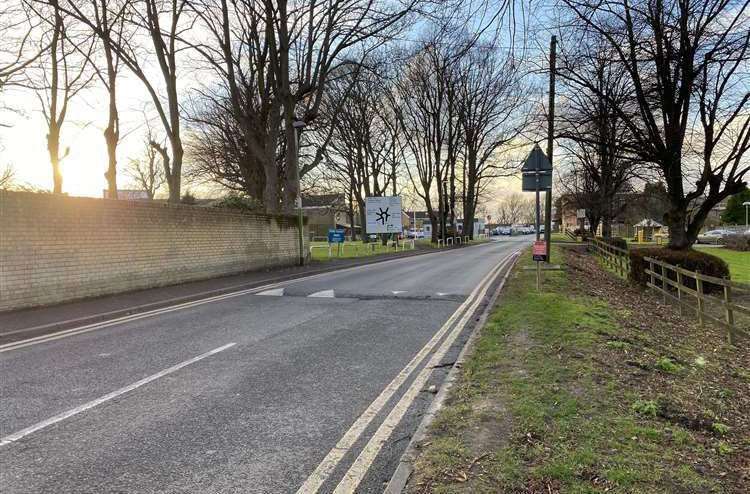 The approach road to HMP Rochester where parcels of contraband are thrown over walls. Stock picture