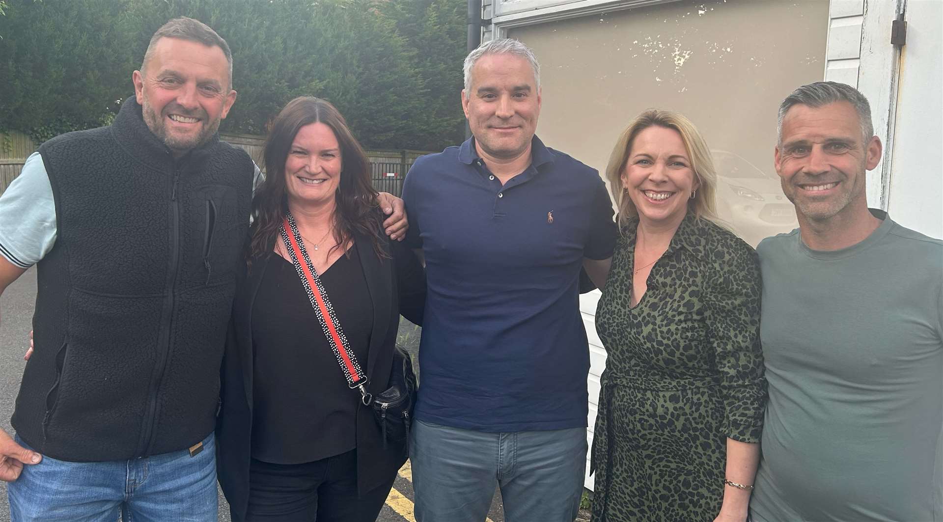 Richard and Julie Giles, left, manager Steve Dadson, middle, and owners Kenza and Justin Bowman, right, are 'excited' for the future