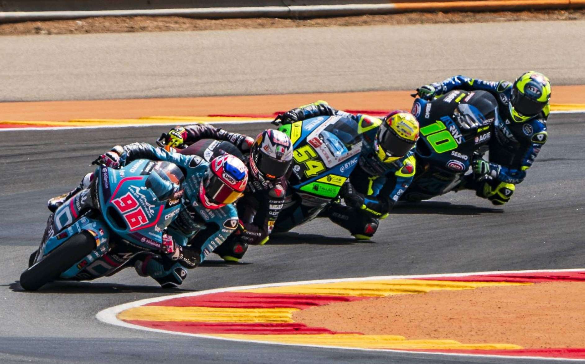 Dover's Aspar Team racer Jake Dixon (No.96) on his way to victory on Sunday. Picture: Aspar Team