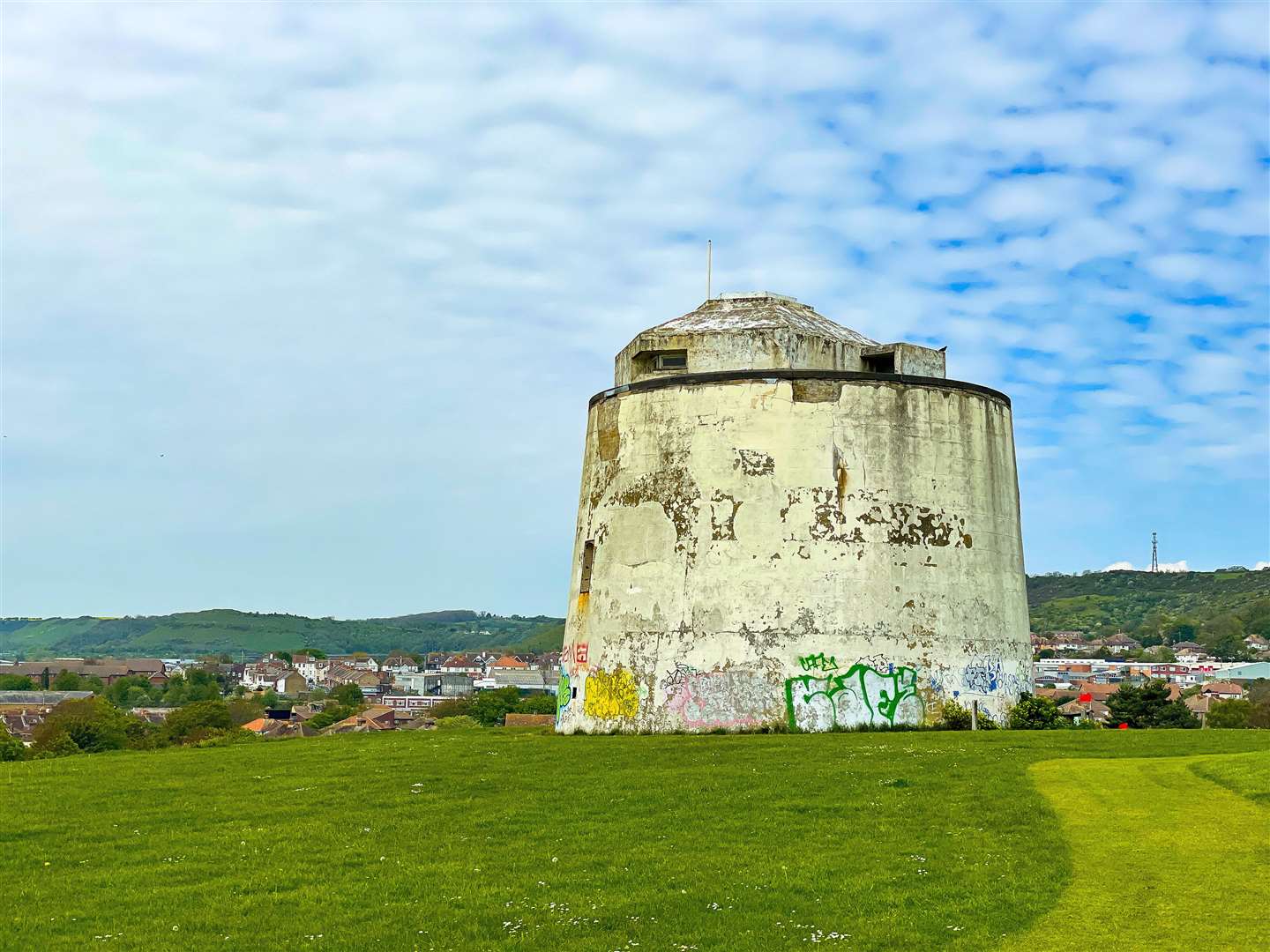 Folkestone tower overlooking East Cliff