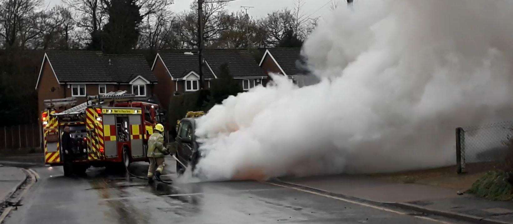 The fire happened this morning in Fawkham Road, Longfield. Picture: Jeremy Clitheroe (5691047)