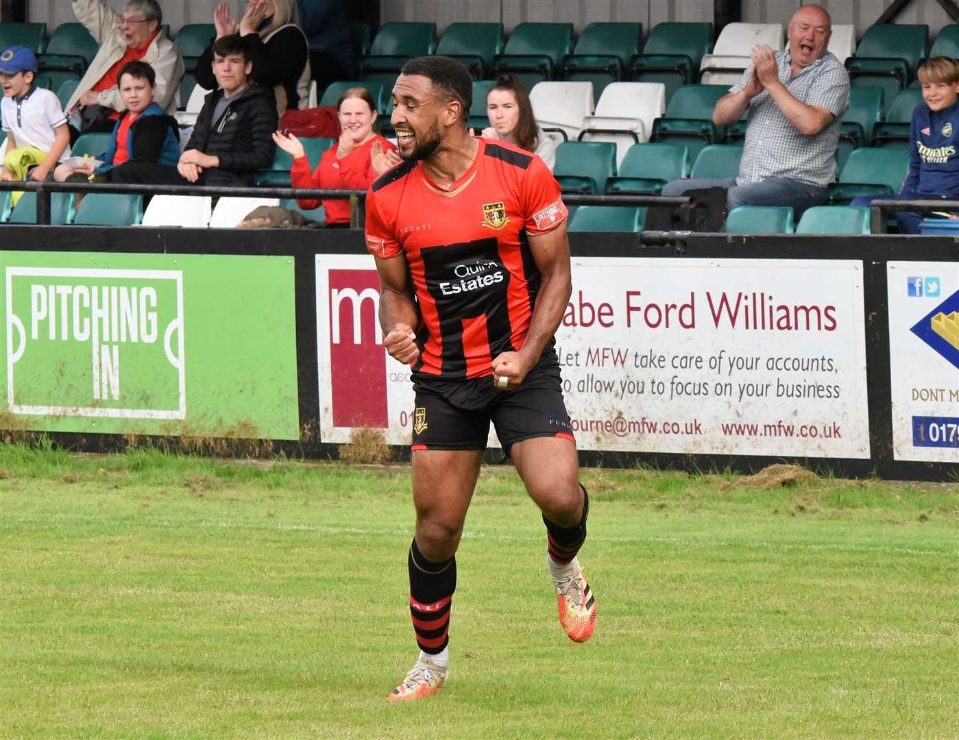 Johan Caney-Bryan celebrates against Littlehampton Picture: Ken Medwyn