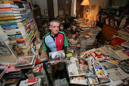 Hoarder Brian Clenshaw at home in Tunbridge Wells