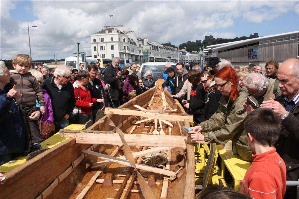 The half-size replica of the Dover Bronze Age Boat.