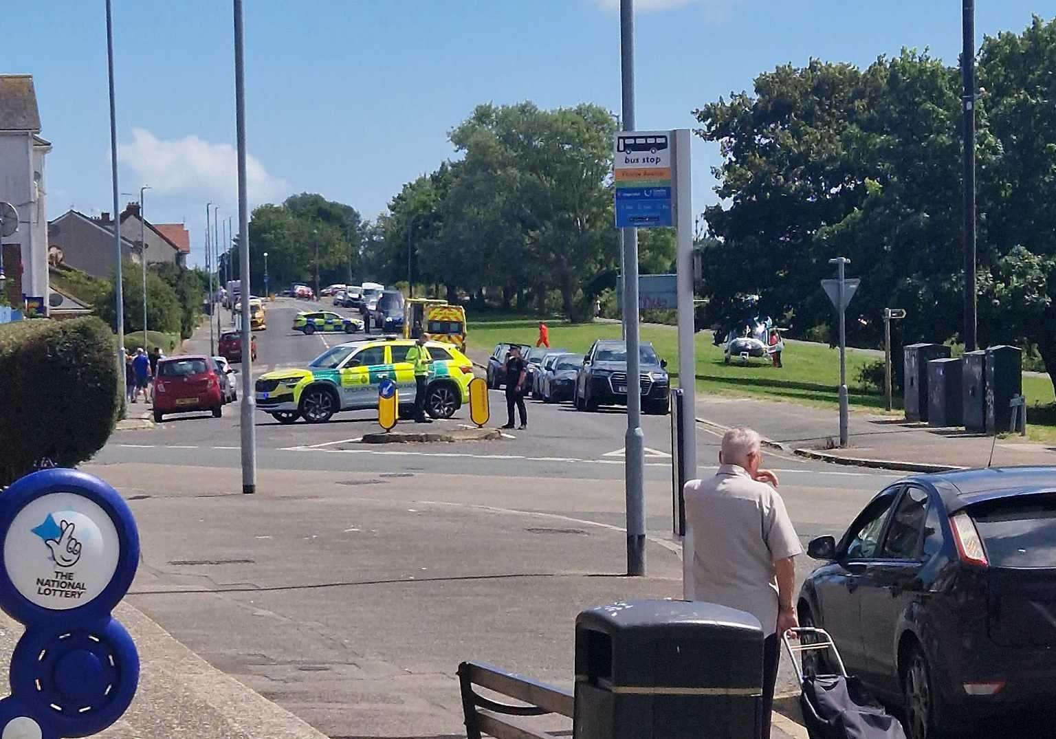 Emergency service vehicles were seen in Dane Valley Road, Margate