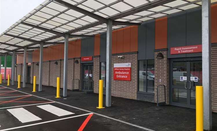 The new ambulance entrance area at Ashford’s William Harvey Hospital. Picture: East Kent Hospitals University NHS Foundation Trust