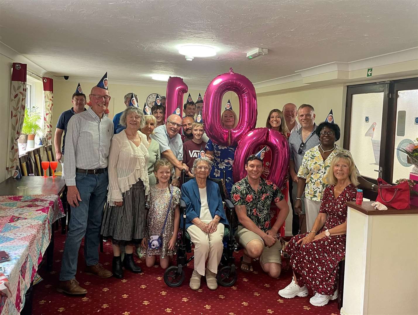 Bernice Bartlett celebrating her 100th birthday with her family last year