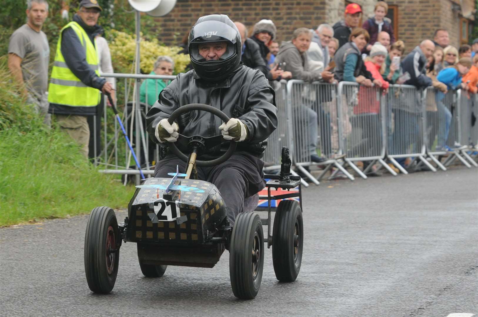 Some racers didn't have much protection from their carts. Picture: Wayne McCabe