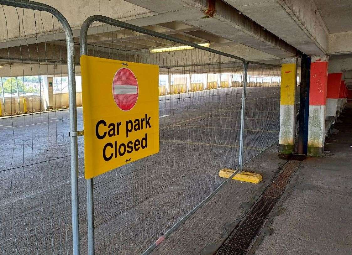 Part of the Brook car park in Chatham had to be closed after homeless people set up camp with their tents inside the facility. Photo: KM Media Group