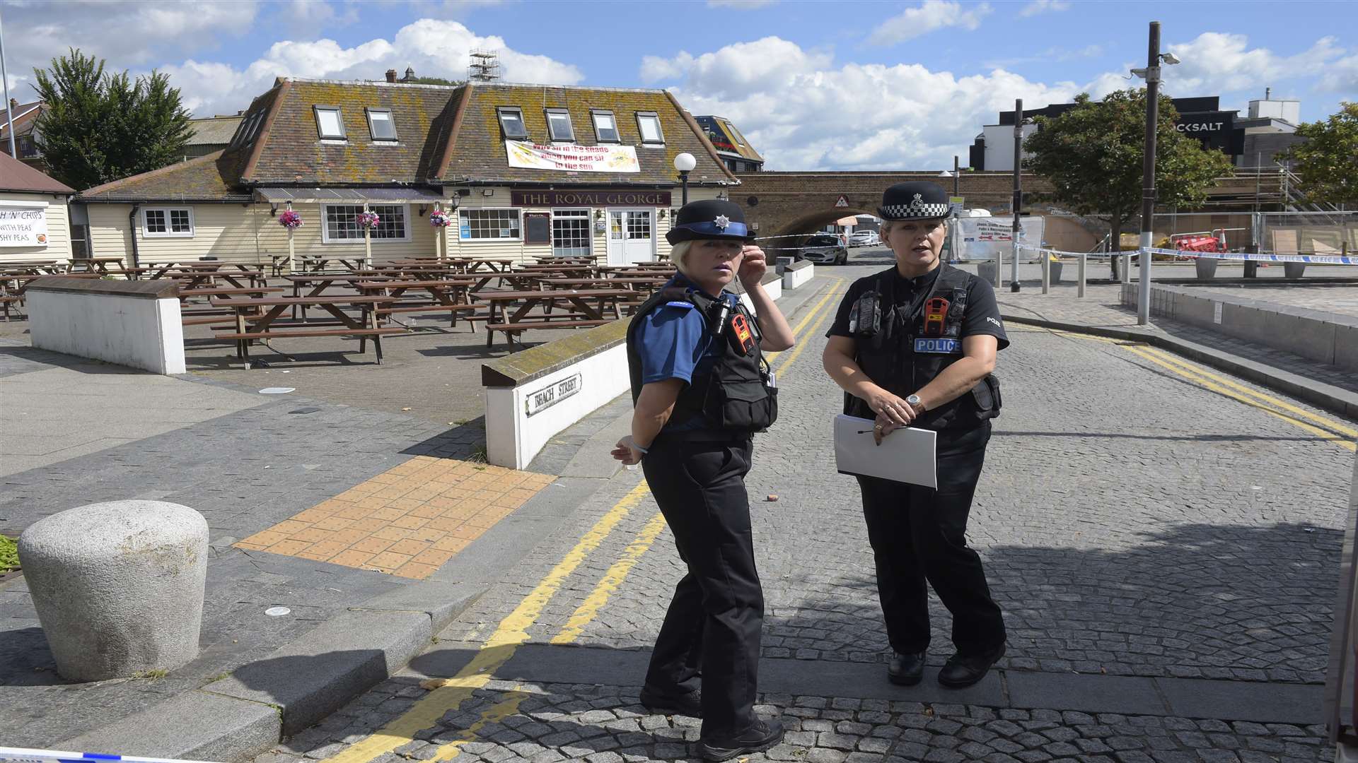 Officers at the scene. Picture: Tony Flashman