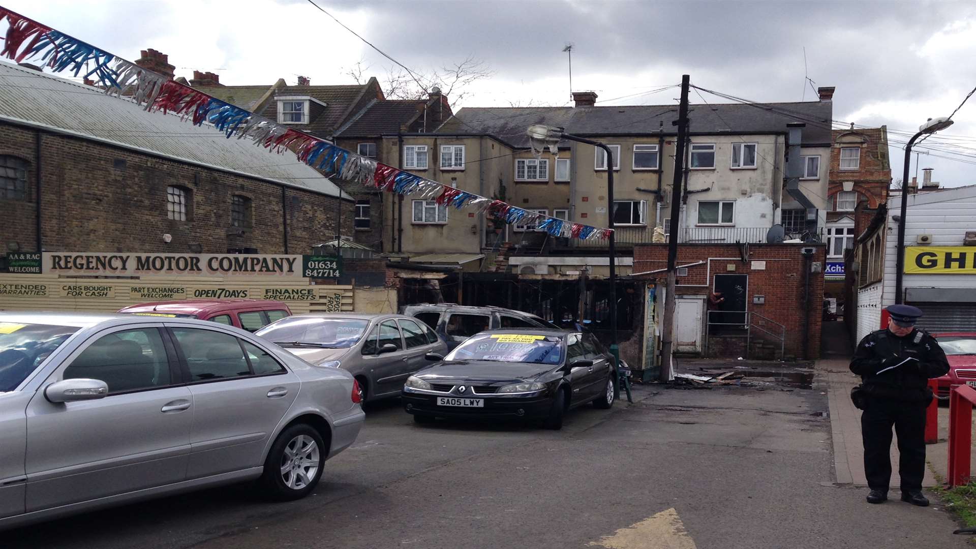 The Regency Motor Company forecourt in The Brook, Chatham, was targeted