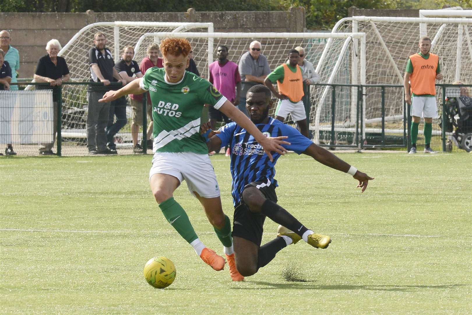 Tashi-Jay Kwayie on the run for Ashford against Burgess Hill Picture: Paul Amos