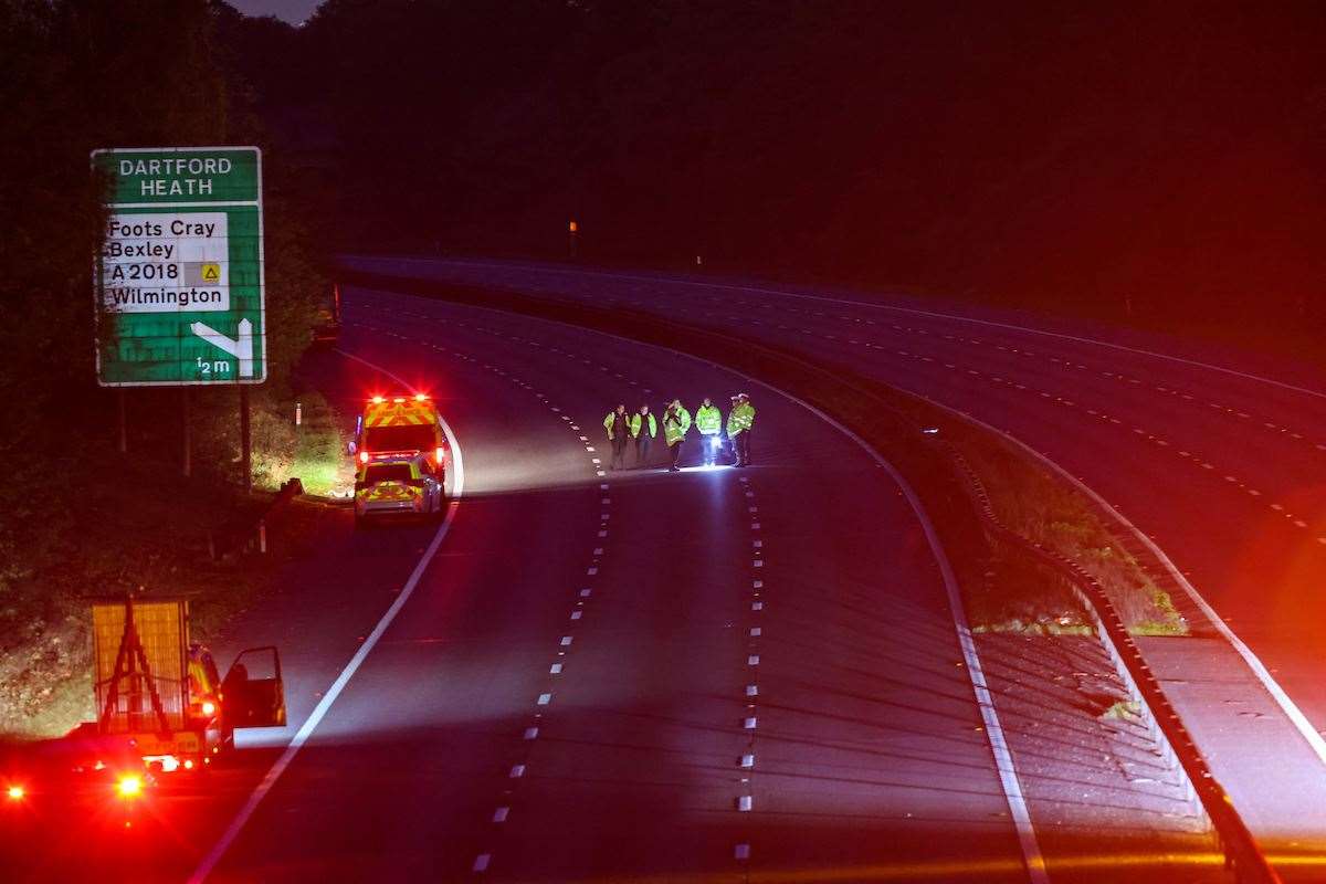 The incident on the A2 near Dartford happened in the early hours of the morning. Picture: UKNIP