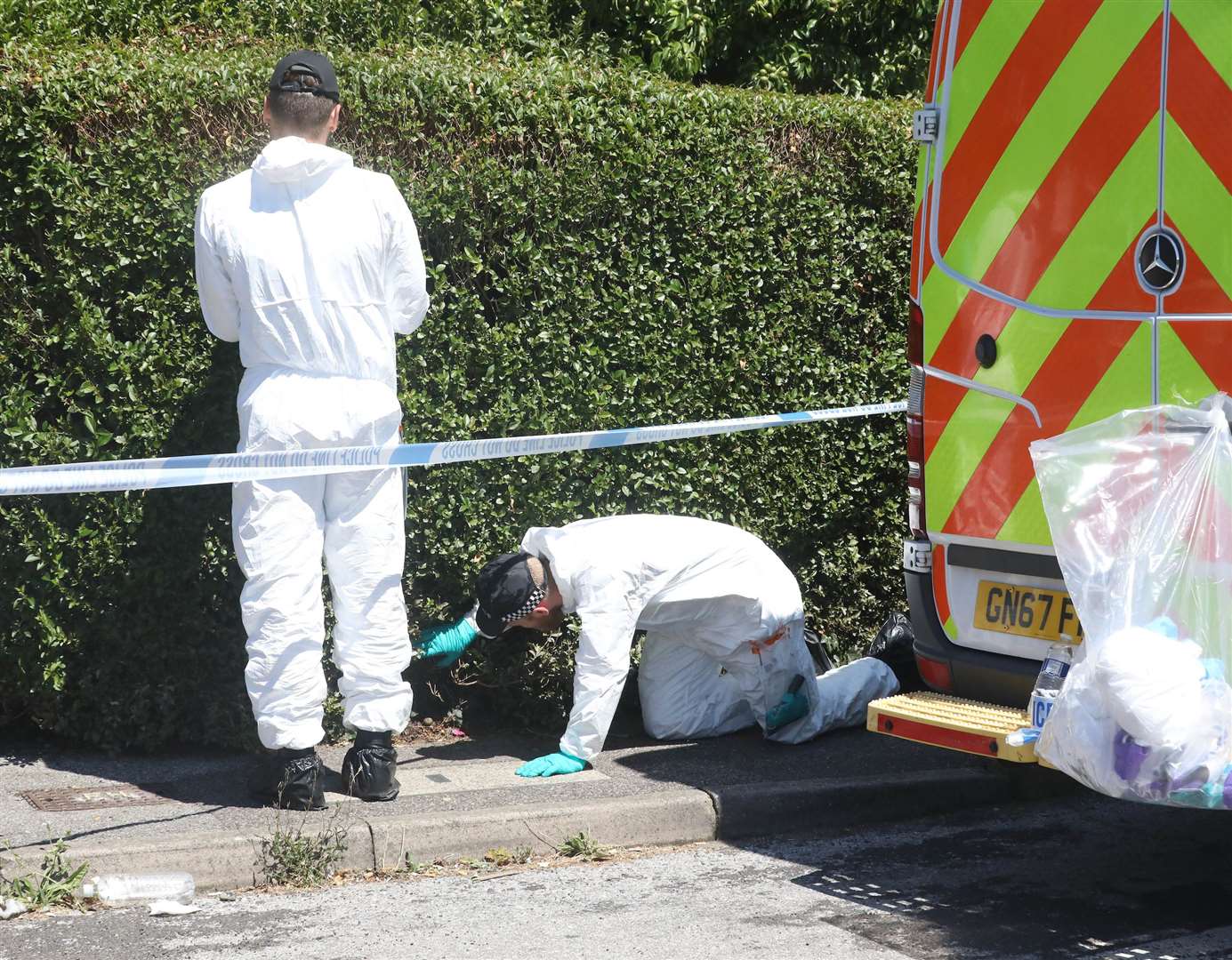 Police at the scene of a fatal stabbing in Margate. Picture: UKNIP