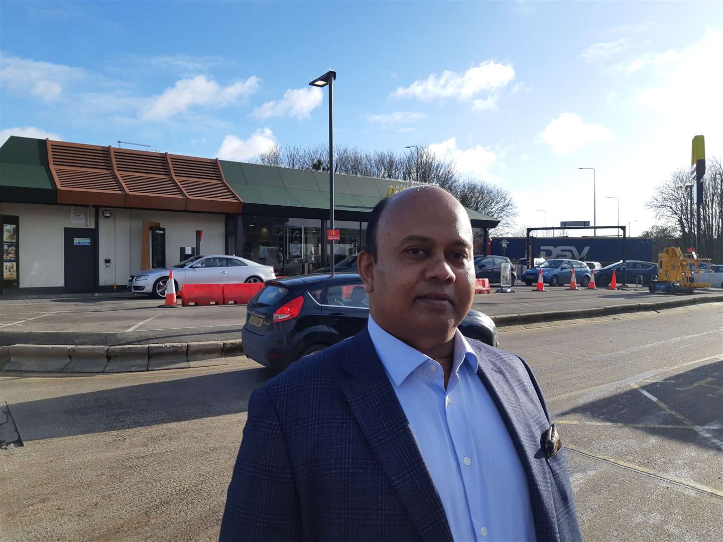 Mr Rajaseelan outside the McDonald's restaurant. Picture: Sam Lennon KMG