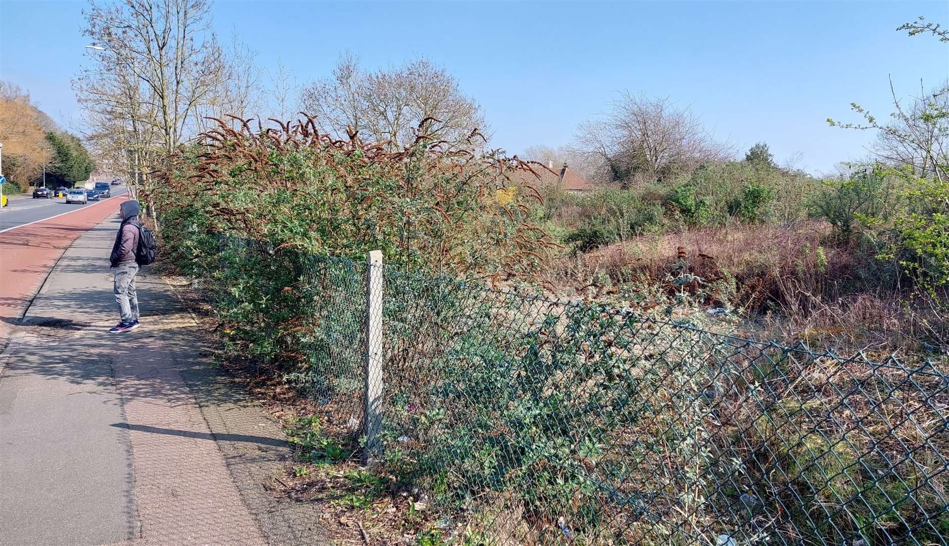 The brownfield site along A28 Canterbury Road; it was previously home to Houchin Sports and Social Club