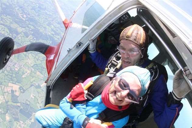 Shirley ready to make her dive from 10,000ft