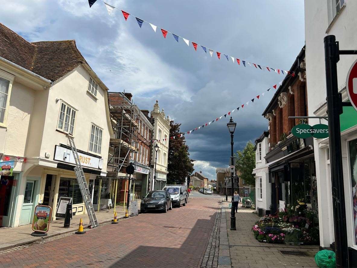 Bunting in Faversham for the Queen's Jubilee