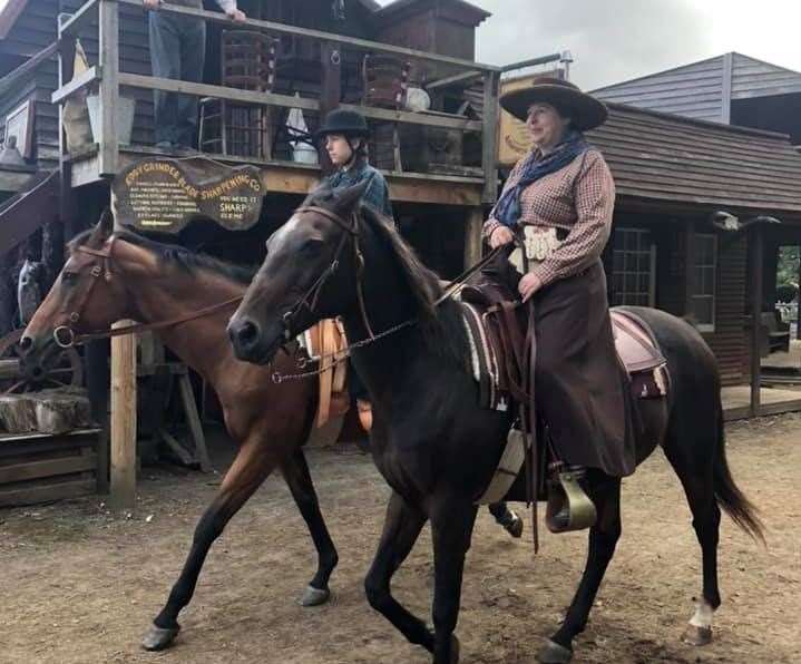 Daughter Scarlet and Jolene Truder at Laredo Western Town. Picture supplied by: Morgan Truder