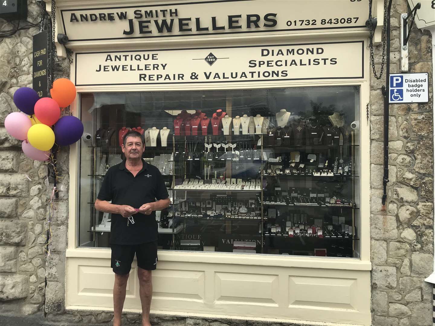 Peter McDermott outside the jewellers