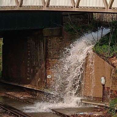 The burst water main has flooded the Sheerness line, forcing the use of replacement buses. Picture: Southeastern (8360813)