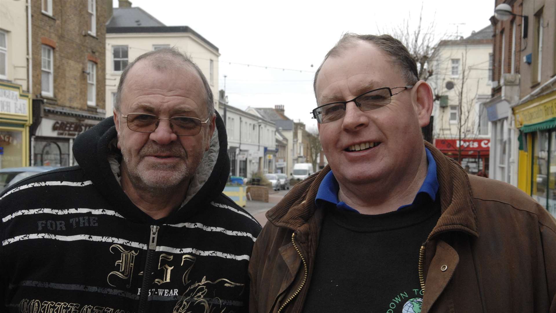 North Thanet campaign manager John Moore with shop owner Stan Truelove