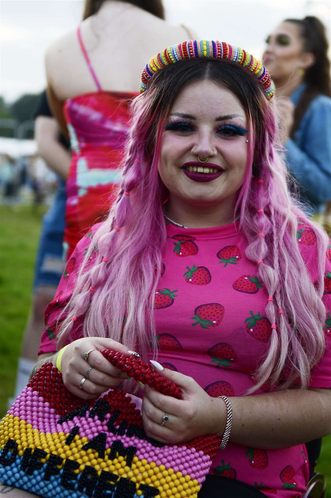 Emily Wood was front and centre all evening as crowds moved to allow her wheelchair access. Picture: Barry Goodwin