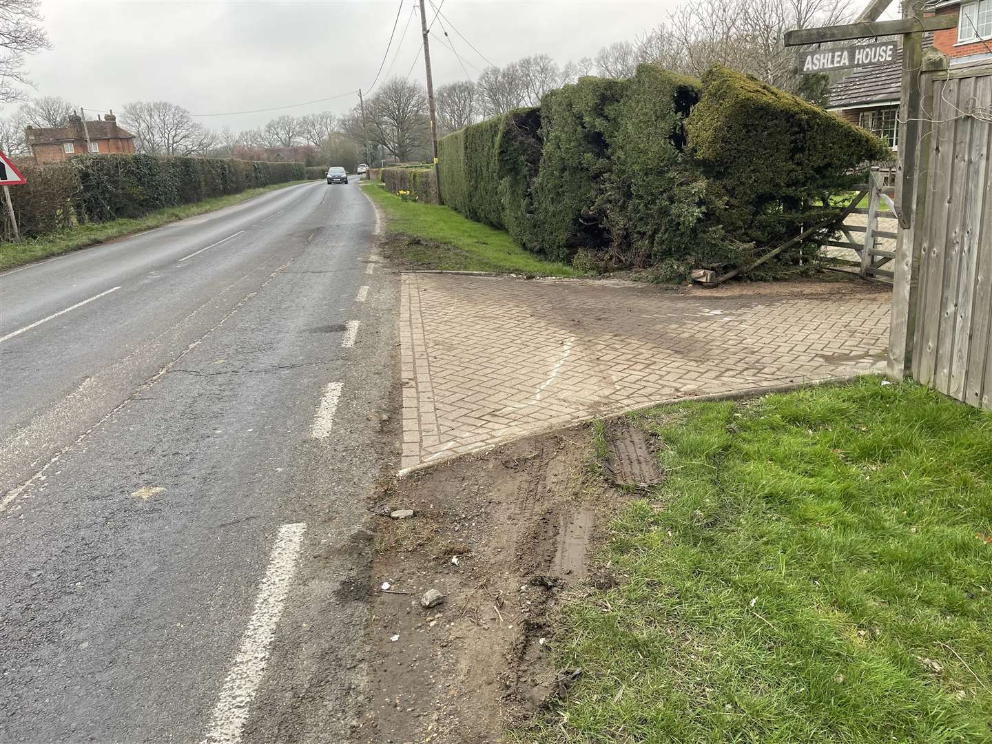 The scene of the Tuesday's fatal crash on Biddenden road