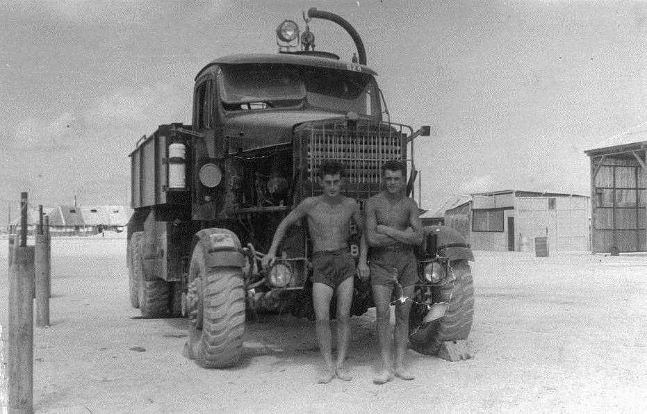 Servicemen on Christmas Island in 1957. Picture Terry Quinlan