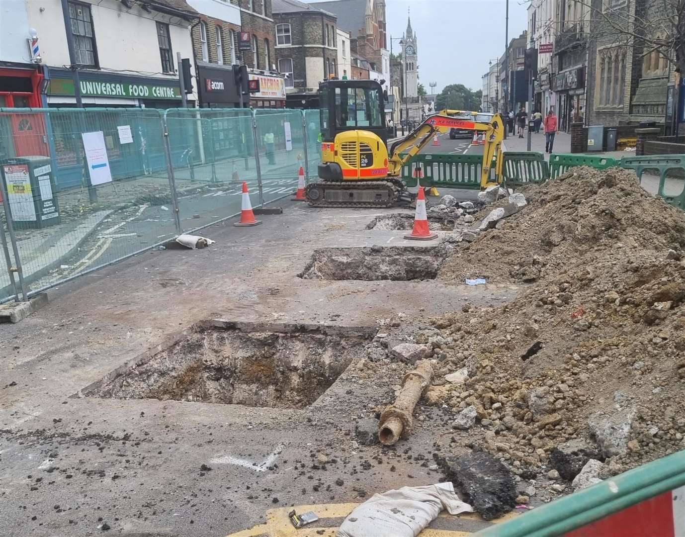 Work is starting to clear the debris. Picture: Gravesham Borough Council