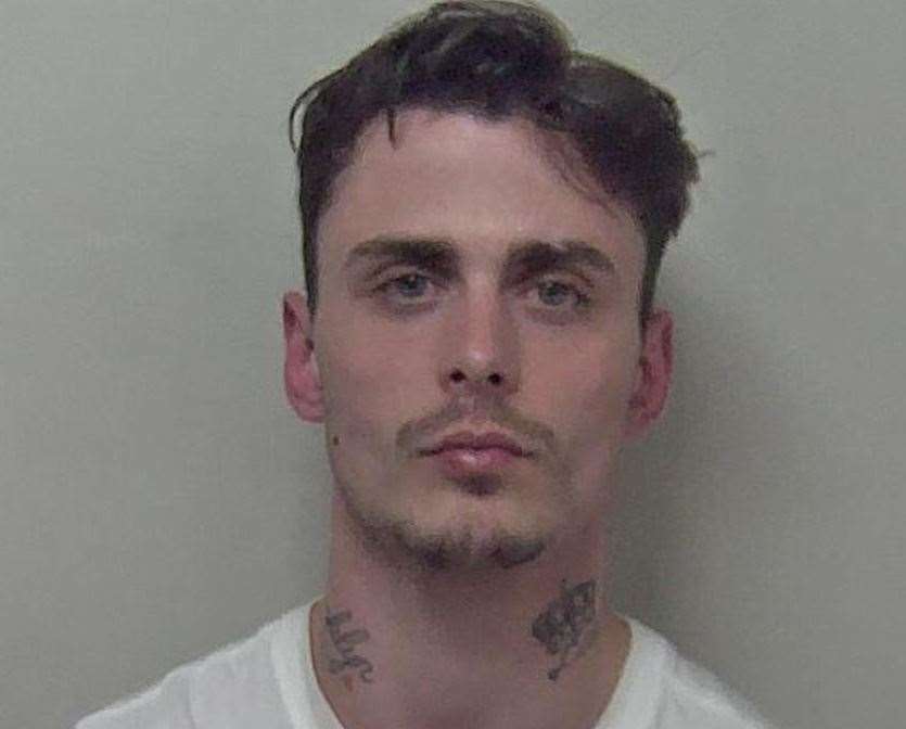 Kaine Morley, from Dover, has been jailed for brandishing a fake gun in Ramsgate. Picture: Kent Police