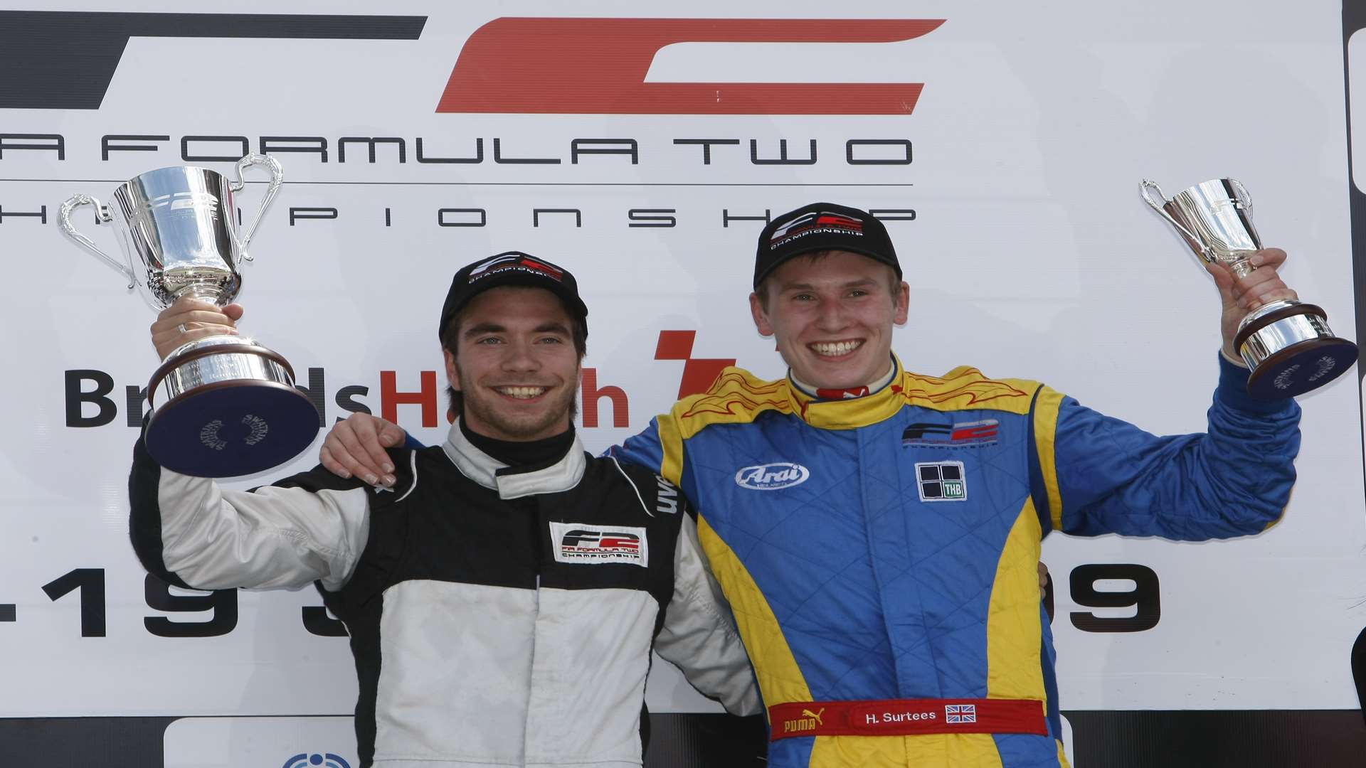 Henry Surtees (right) died of his injuries while taking part in a Formula Two race at Brands Hatch in 2009. Picture: Peter Still