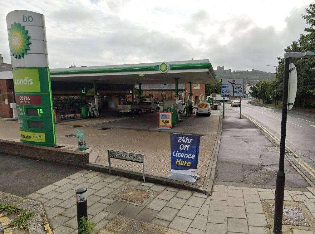 Dane Worton broke Nina Hughes' nose at the BP garage in Folkestone Road, Dover. Picture: Google