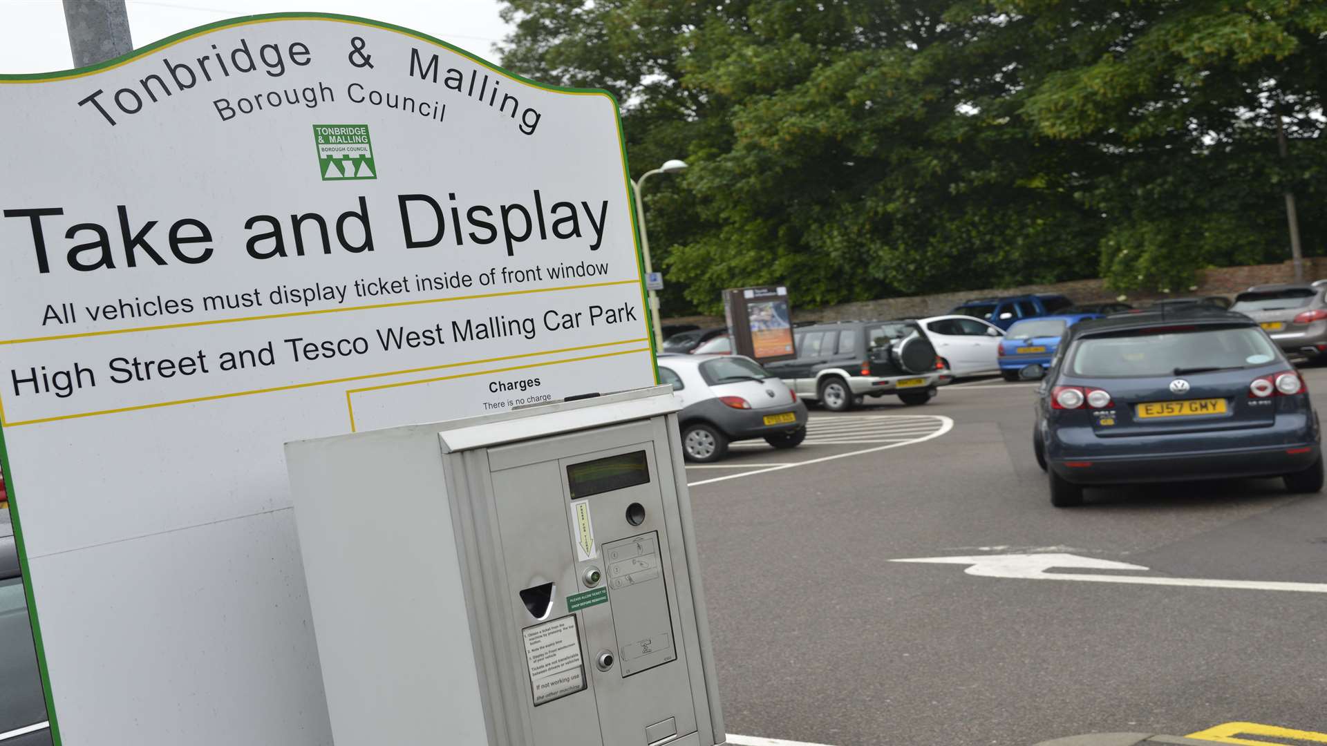 Car park behind Tesco, West Malling High Street