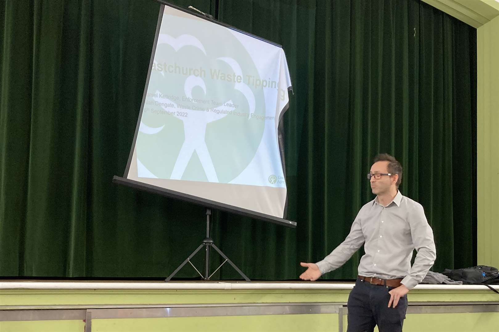 Daniel Kettridge of the Environment Agency at Eastchurch village hall for Tuesday's meeting about cliff tipping