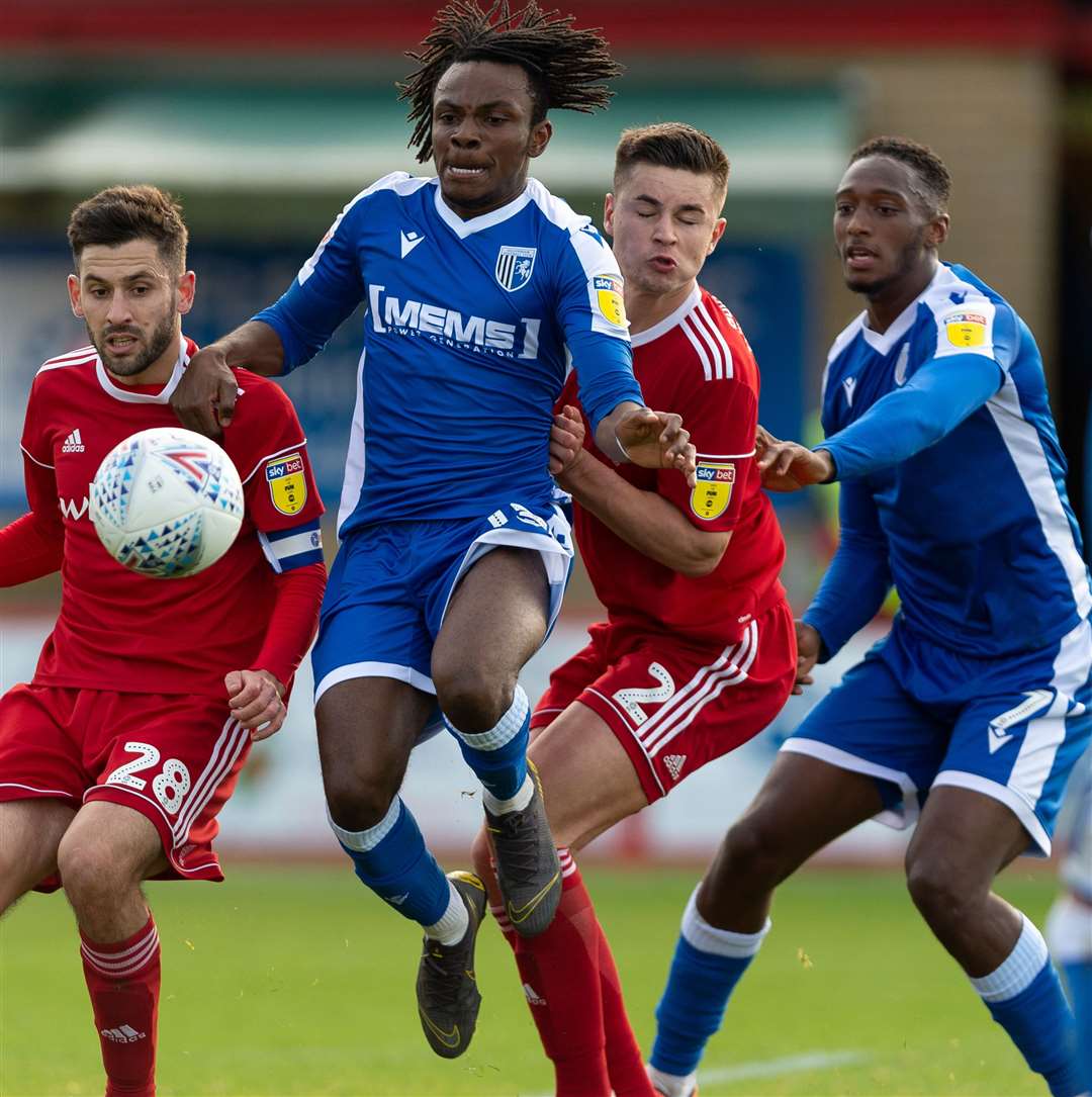 Regan Charles-Cook gets stuck in against Accrington Picture: Ady Kerry