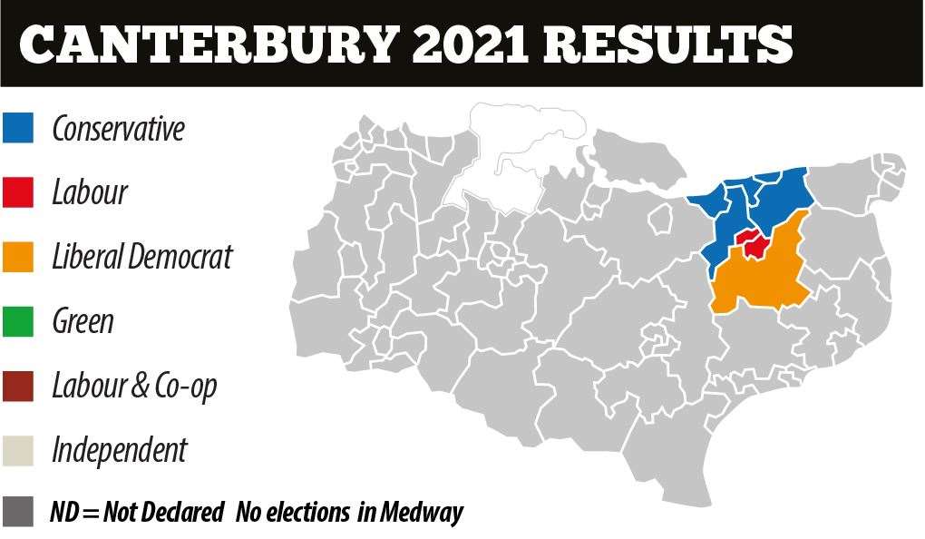 The northern part of the district is a sea of blue, while the city centre is locked in red, and the south taken by the Lib Dems (46943651)