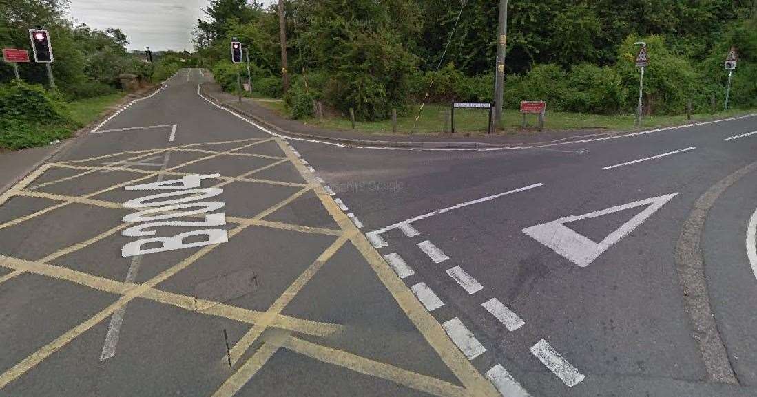 A police van was seen blocking the junction for Berengrave Lane in Rainham. Picture: Google