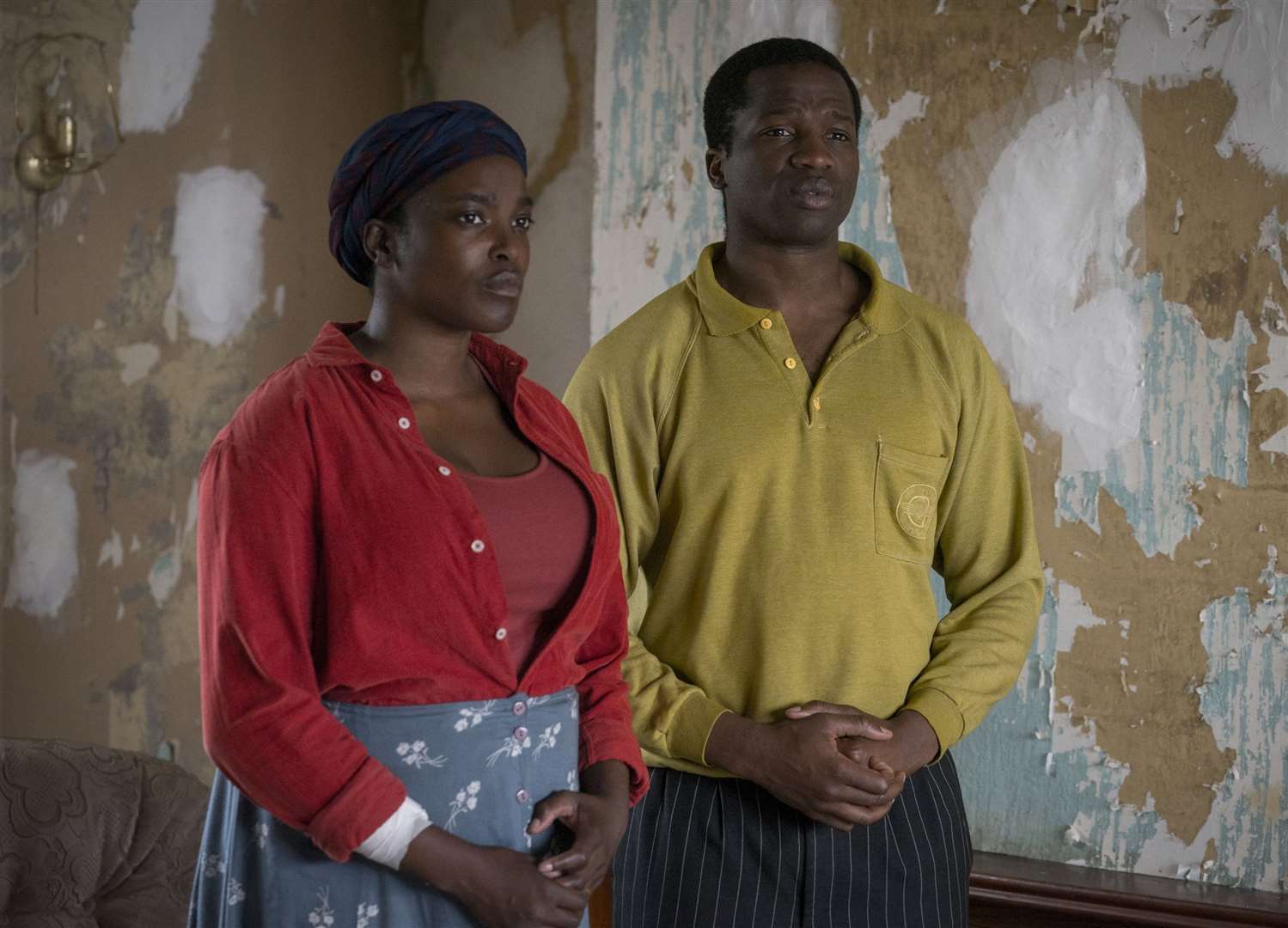 Wunmi Mosaku as Rial Majur and Sope Dirisu as Bol Majur Picture: Netflix/Aidan Monaghan