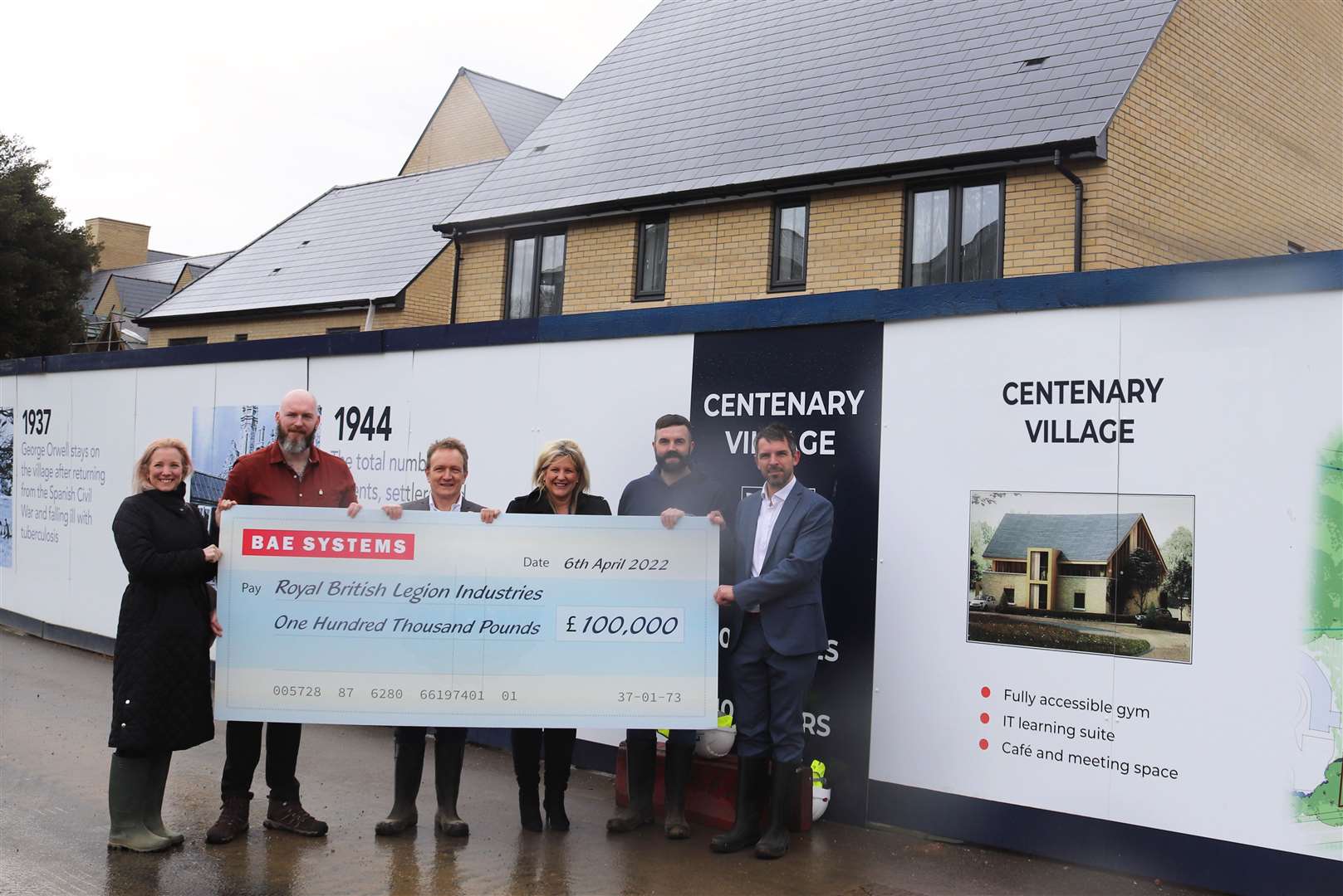 Representatives from BAE Systems and RBLI join forces to celebrate the £100,000 donation for the new site. Picture: RNLI