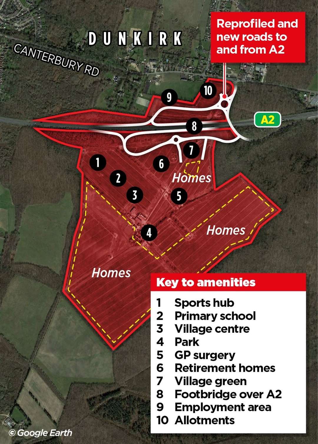 The Winterbourne Fields development is between Faversham and Canterbury