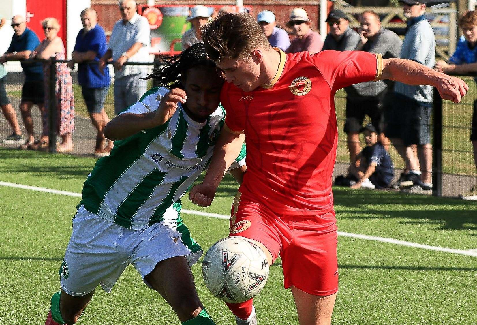 Jayden Boulton on the move for Whitstable Town. Picture: Les Biggs